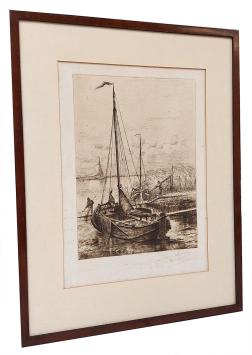 Zicht op bootje en mensen 1881