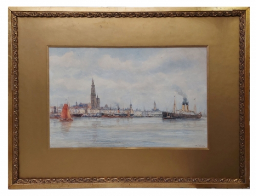 Waterverschilderij van Henri Seghels Jr.