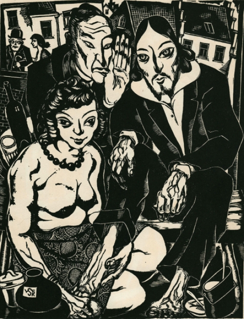 Woodcut van de Antwerpse kunstenaar Henri Van Straten