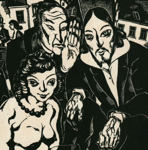 Henry Van Straten met housnede op papier