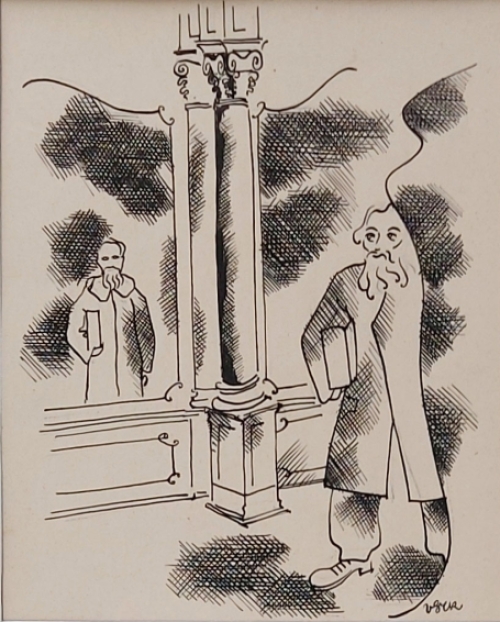 Pentekening van de Antwerpse kunstenaar Henri Van Straten