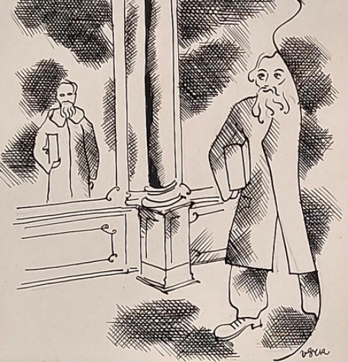 Henry Van Straten met tekening voor  Servaz Bridoka 1941