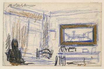 Interieur getekend door Henri Victor Wolvens
