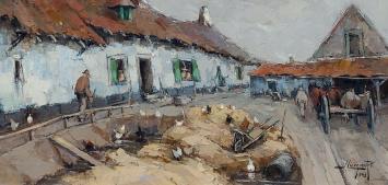 Binnenkoer van een Franse boerderij in 1949