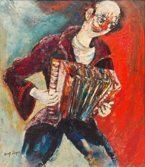 Een clown van de Belgische schilder Henry Roland