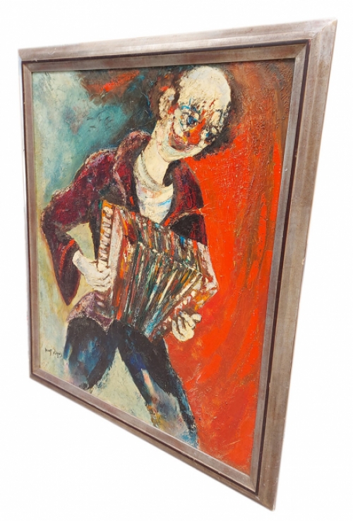 Clown met handharmonica