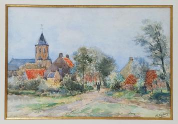 Schilderij op papier van Henri Seghels Jr.
