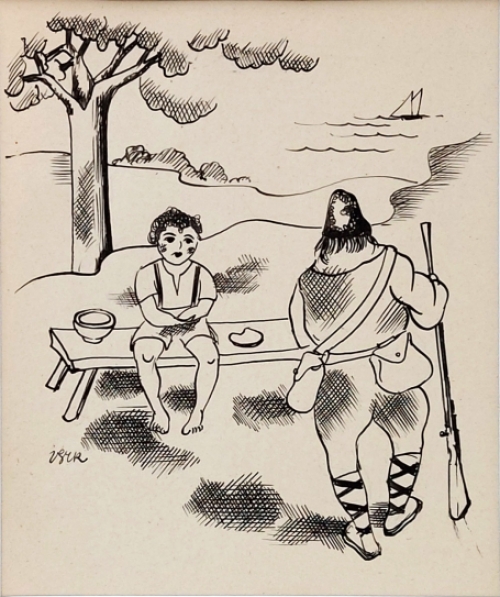 Pentekening van de Antwerpse kunstenaar Henri Van Straten