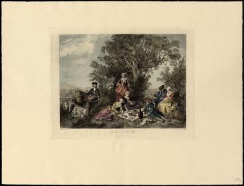Latere herdruk van grafische kunstwerk van Eugène-André Champollion