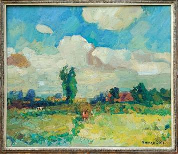 Olieverfschilderij op doek van H. Diels