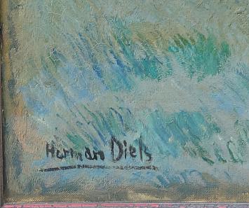 Jongentje met grote witte hond