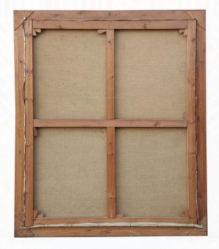 Jongentje met grote witte hond