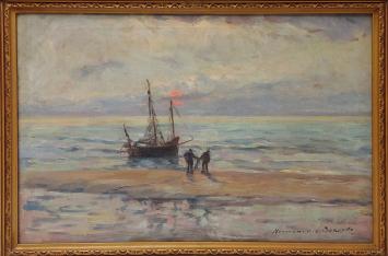 Groot schilderij van de Belgische kunstschilder Herman Van den Berghe