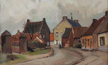 Oosterzele, gouache uit 1941