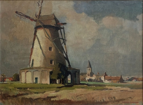 Olieverfschilderij op canvas van Herman Verbaere