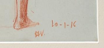 Potloodtekening uit 1915 van Herman Verbrugge