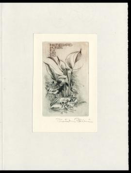 Hermina Horváth met een gesigneerd grafisch kunstwerkje