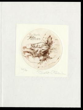 Hermina Horváth met een gesigneerd grafisch kunstwerkje