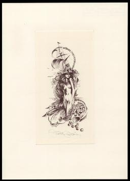 Hermina Horváth met een gesigneerd grafisch kunstwerkje