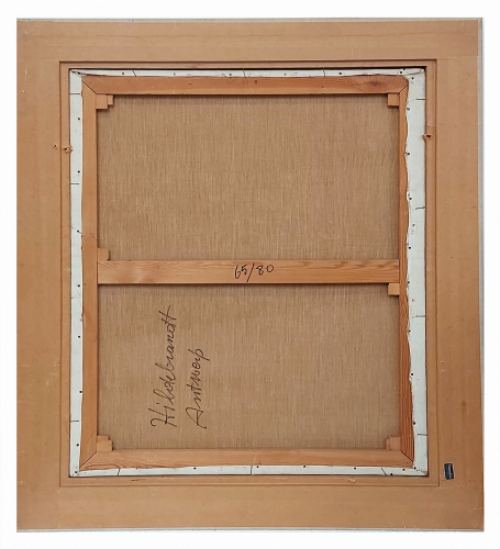 Bert Hildebrandt met een expressionistisch kunstwerk