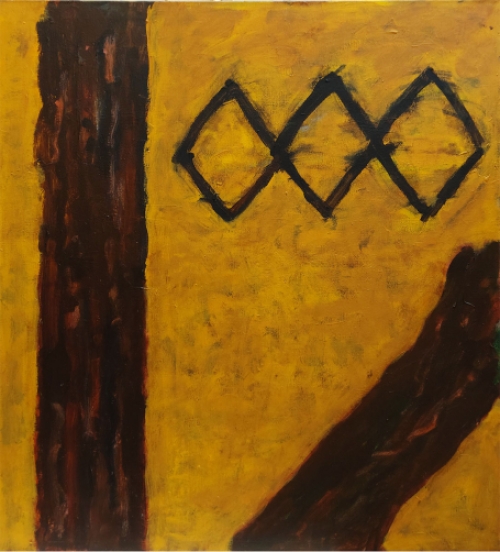 Groot abstract schilderij uit 2010 van Hilderson kopen