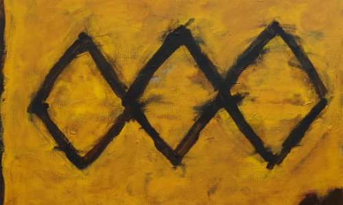 Abstract schilderij door de Belgische kunstenaar Paul Vanden Bosch (Hilderson)