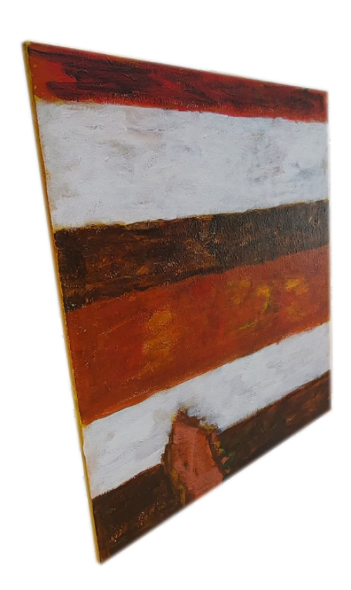 Paul Vanden Bosch (Hilderson) met een abstract schilderij