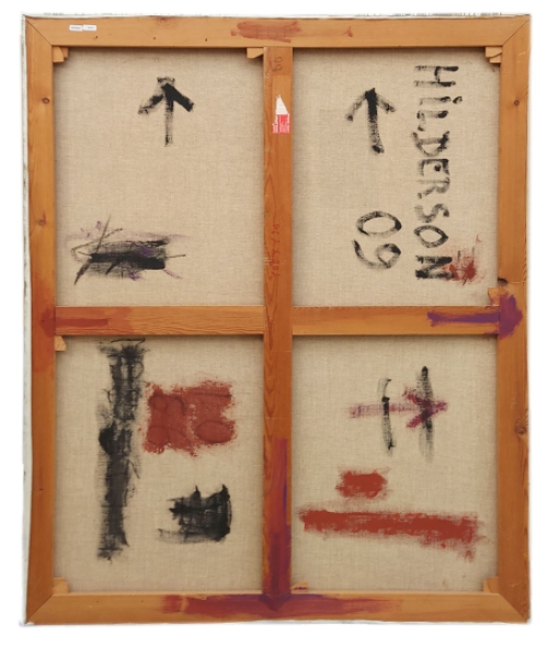 Paul Vanden Bosch (Hilderson) met een abstract schilderij