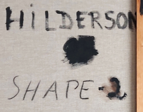 Paul Vanden Bosch (Hilderson) met een abstract schilderij
