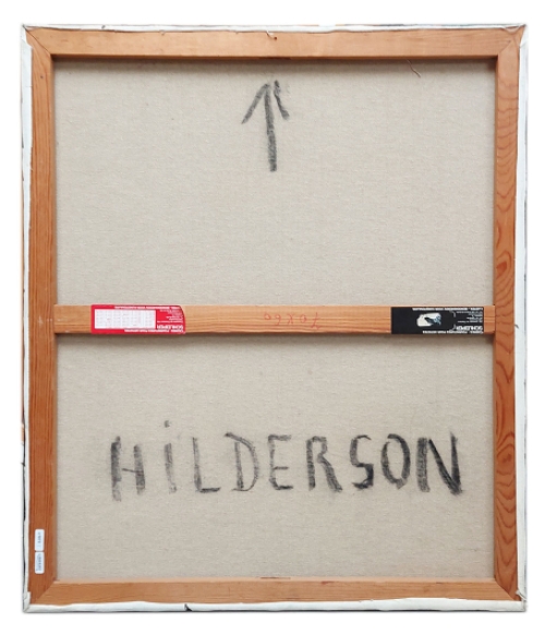 Paul Vanden Bosch (Hilderson) met een abstract schilderij