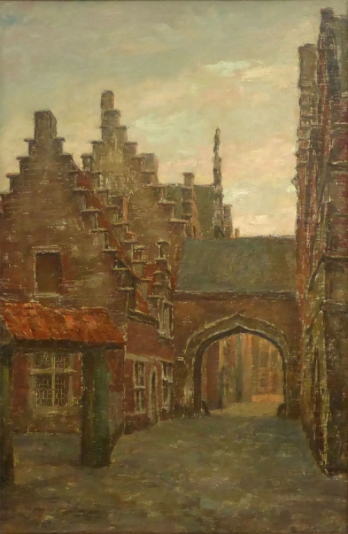 Schilderij van de Belgische kunstenaar, schilder Hippolyte Prat