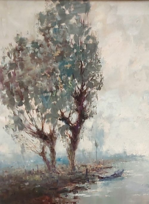 Landschapsschilderij geschilderd door H.J. Pauwels