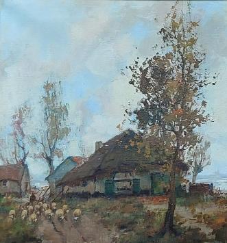 Olieverfschilderij Belgische kunstenaar  H. J. Pauwels