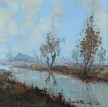 Landschap geschilderd door H.J. Pauwels