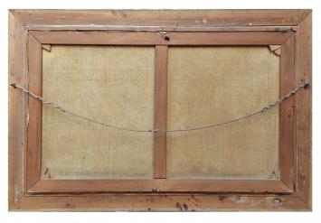 Boerderij in de herfst langs de stroom