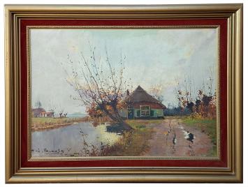 Herfstlandschap van Belgische schilder Henri Joseph Pauwels kopen