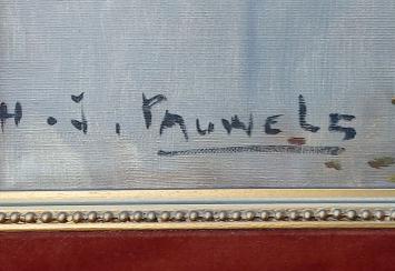 Herfstlandschap, boerderij aan het ven