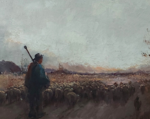 Landschapsschilderij geschilderd door H.J. Pauwels