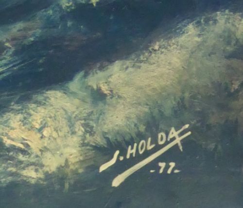 Schilderij storm op zee van Stany Holda