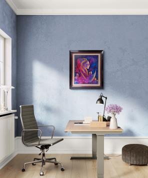 De droomdame in blauw en fuchsia
