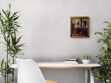 Interieur met stoel en spinnenwiel