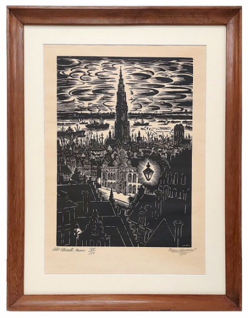 Houtsnede van Frans Masereel uit 1955