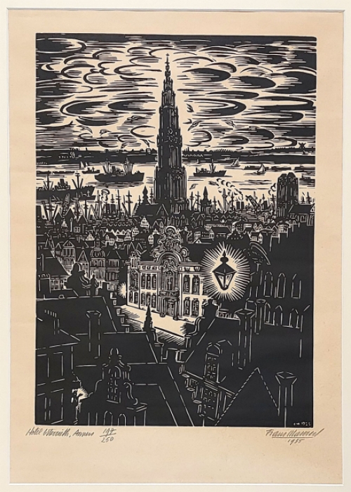 Frans Masereel met een Houtsnede