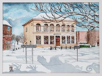 Hough Teresa Beth, Amerikaanse kunstenares met een aquarel