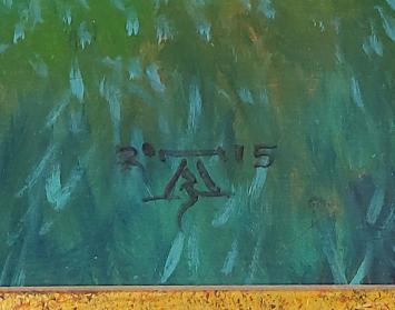 Hough Teresa Beth met een gemonogrammeerd schilderij