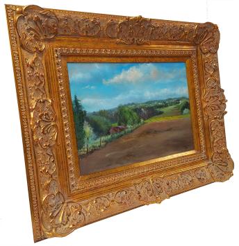 Hough Teresa Beth met een gemonogrammeerd schilderij