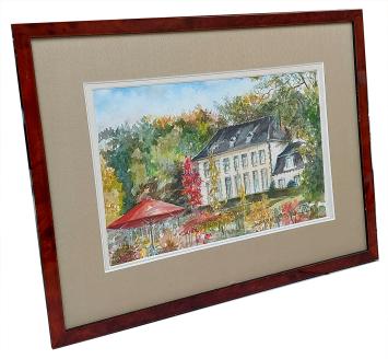 Aquarel, het kasteelpark