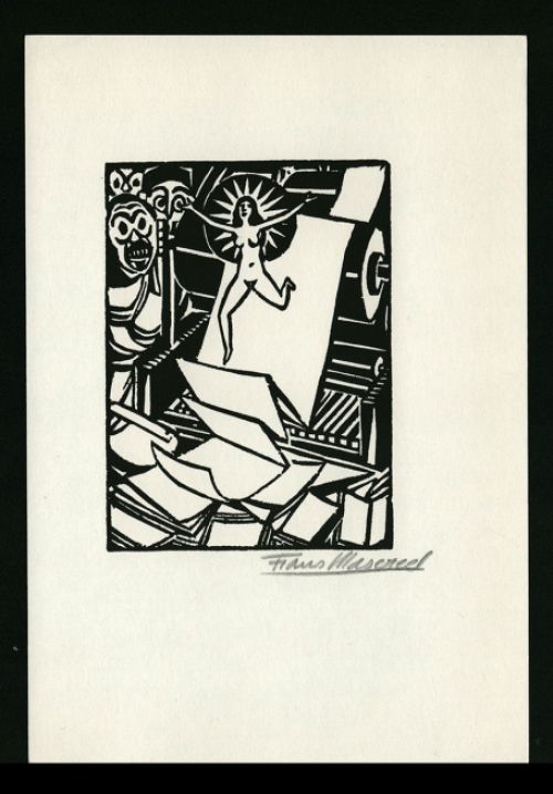 Houtsnedes van Belgische kunstenaar Frans Masereel uit het werk l\'idée