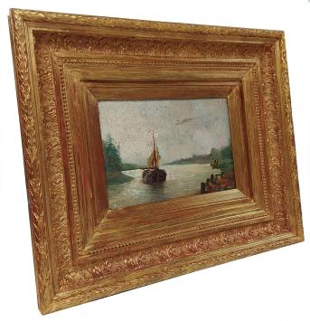 Bootje op de Rupel te Niel 1901
