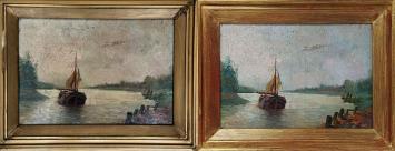 Bootje op de Rupel te Niel 1901